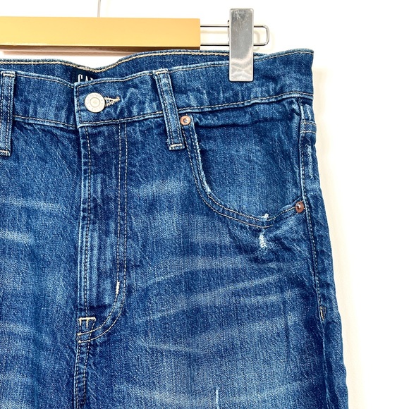 Gap Dark Blue Denim Raw Hem Wide Leg Jeans - Picture 3 of 4